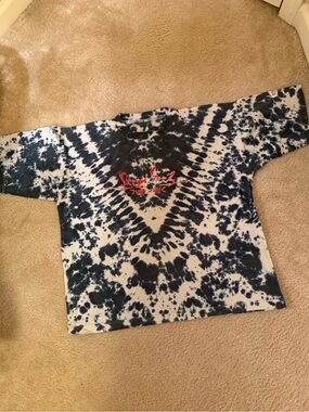 Tie-Dye Black/Blue & White Men’s Sleeze Beez Band T-Shirt Rare